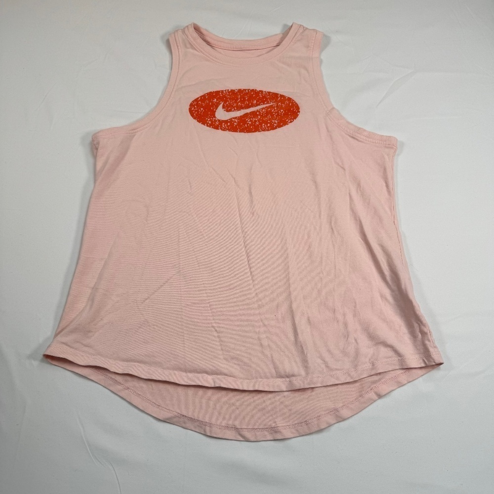 Nike Dri-Fit Sleeveless Racerback Logo Top Womens Size L Pink Exercise